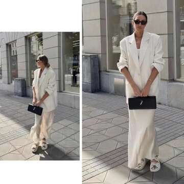 FOTN Women's Clutch Purse Handmade Woven Crossbody Bag Leather Evening Handbag Fashion Shoulder Bag (Black)