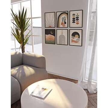 Haus and Hues Mid Century Modern Wall Art Set of 6 - Boho Poster Terracotta Wall Decor Midcentury Modern Decor Wall Art Mid Century Modern Terra Cotta Wall Art Boho Prints, 8 inch x10 inch UNFRAMED