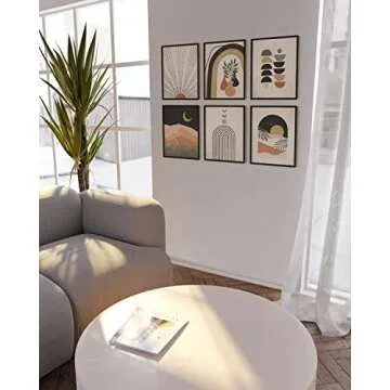 Haus and Hues Mid Century Wall Art Set of 6 Boho Prints