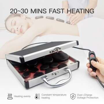 Goodtar Hot Stones Massage Warmer Kit for Spa Therapy