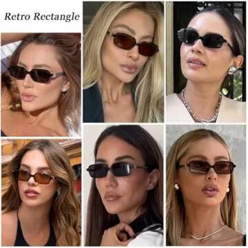 JUDOO Retro Rectangle Sunglasses for Women Men Trendy Black Rectangular Sunglasses 90s Chic Square Sunnies Cute Sun Glasses (Black Frame/Grey Lens)