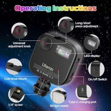 ULANZI U60 RGB Video Light for Colorful Photography