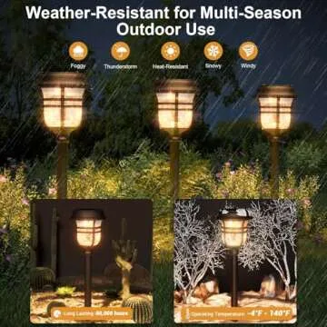 XMCOSY+ Outdoor Solar Pathway Lights with RGB Modes