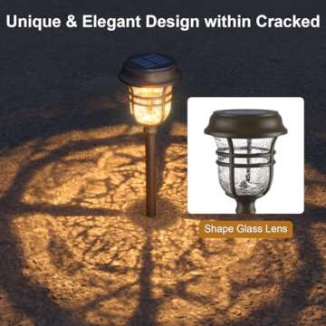 XMCOSY+ Outdoor Solar Pathway Lights with RGB Modes