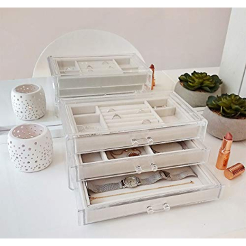 Stylish HerFav Acrylic Jewelry Organizer Box for All Women
