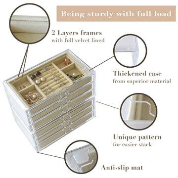 Stylish HerFav Acrylic Jewelry Organizer Box for All Women