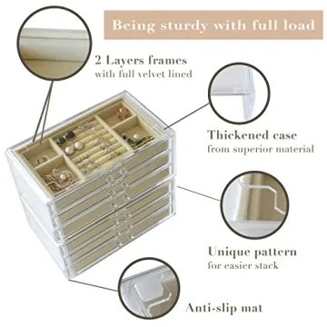 Stylish HerFav Acrylic Jewelry Organizer Box for All Women