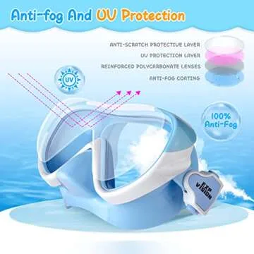 Kids Swim Mask 180° Snorkel Diving Mask Anti-Fog Goggles