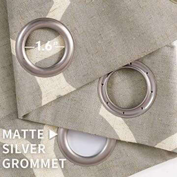 jinchan Curtains Grey Linen Living Room Drapes Light Filtering Moroccan Tile Print Drapes Bedroom Curtain Flax Textured Geometry Lattice Grommet for Dining Room 96 Inch Length 2 Panels