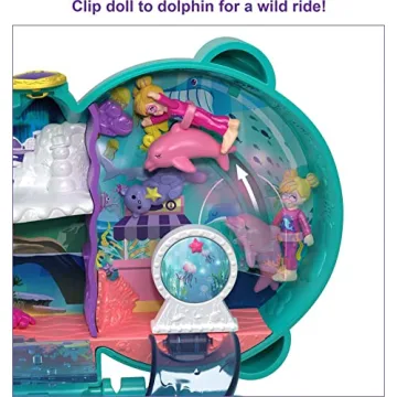 Polly Pocket Otter Aquarium Compact Toy for Kids 4 and Up