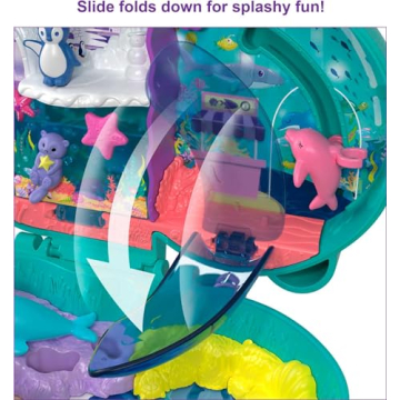 Polly Pocket Otter Aquarium Compact Toy for Kids 4 and Up