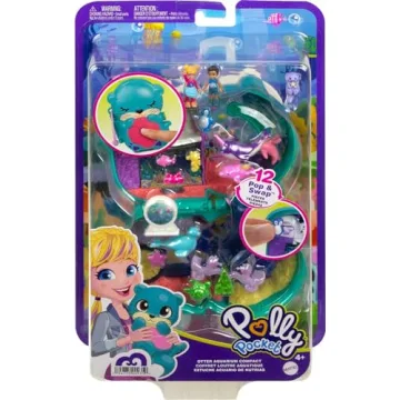 Polly Pocket Otter Aquarium Compact Toy for Kids 4 and Up