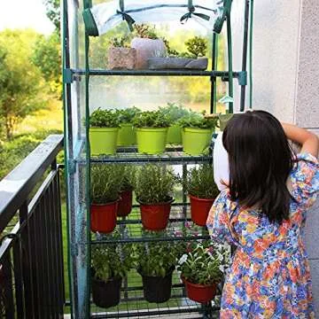 Worth Garden Mini Greenhouse - Sturdy 4 Tier Garden Shelves