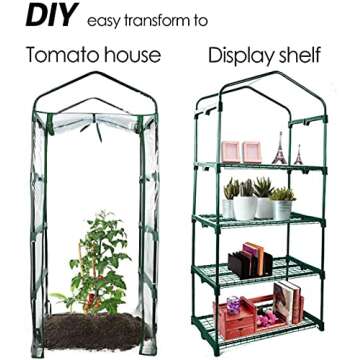 Worth Garden Mini Greenhouse - Sturdy 4 Tier Garden Shelves