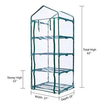 Worth Garden Mini Greenhouse - Sturdy 4 Tier Garden Shelves