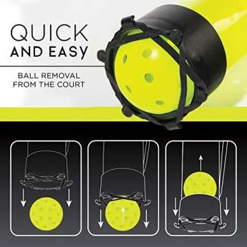 Franklin Sports Pickleball Retriever Tube + Ball Holder - 12 Ball Pickleball Hopper + Picker Upper - Training + Practice Accessories + Gear