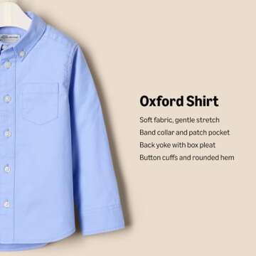 Amazon Essentials x Sofia Grainge Baby Boys' Stretch Oxford Collar Shirt, Powder Blue, 24 Months