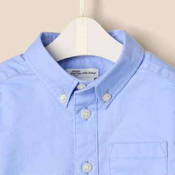 Amazon Essentials x Sofia Grainge Baby Boys' Stretch Oxford Collar Shirt, Powder Blue, 24 Months