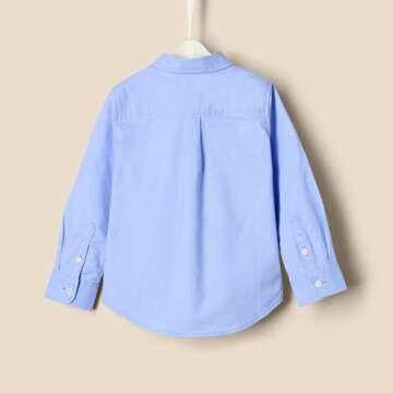 Amazon Essentials x Sofia Grainge Baby Boys' Stretch Oxford Collar Shirt, Powder Blue, 24 Months