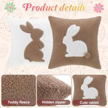 Memorywuu Easter Bunny Throw Pillow Covers for Spring