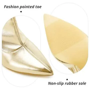 Wsheliu Gold Chunky Heel Pointed Toe Thigh High Boots for Women Over The Knee Boots Leather Side Zipper GOGO Boots Tall Boots Knee High Boots Thigh Boots Size 6