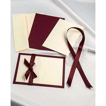 Ribest 1-1/2 inch 25 Yards Solid Grosgrain Ribbon Per Roll for DIY Hair Accessories Scrapbooking Gift Packaging Party Decoration Wedding Flowers Burgundy