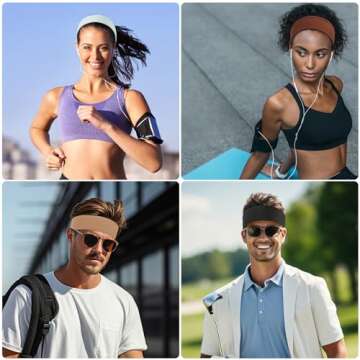 Stylish 8 Pack Sport Headbands for Women | Non-Slip Fitness