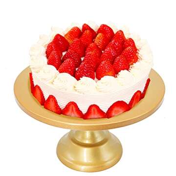 1Pc Iron Cake Stand Cupcake Holder Dessert Display Plate Decor Serving Platter for Baby Shower Wedding Birthday Parties Celebration (Gold)