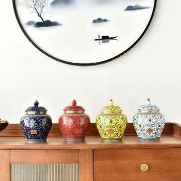 Elegant Ginger Jar - Ancient Chinese Porcelain Storage Jar