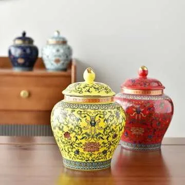 Elegant Ginger Jar - Ancient Chinese Porcelain Storage Jar
