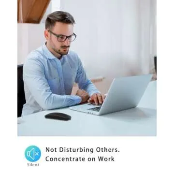 Bluetooth Mouse, Rechargeable Wireless Mouse Compatible with Macbook Air/Pro/Mac/iPad/Laptop/Tablet/Notebook/PC/Desktop, Slim Portable USB Mice for Windows/Linux/Android/(iOS 13.1.2 and Above), Black