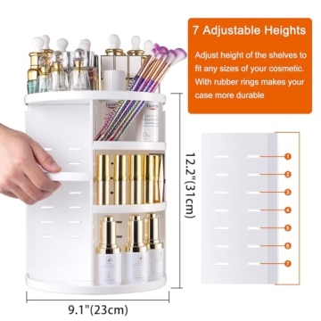 Professional Vanity Makeup Organizer with 360 Rotation