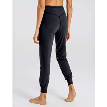 FIRST WAY Women's Buttery Soft Yoga Jogger Pants Capris High Waist with Pockets Lightweight Running Sweatpants Lounge Black XL