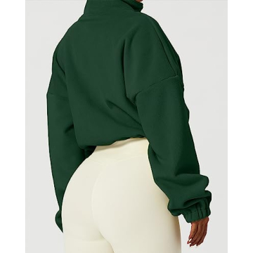 Stylish QINSEN Women's Full Zip Fleece Short Jacket