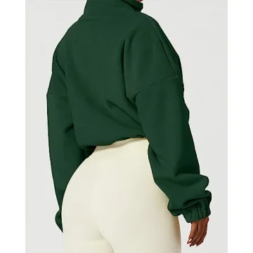 Stylish QINSEN Women's Full Zip Fleece Short Jacket