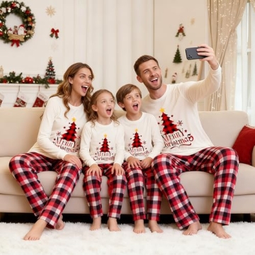 OAKFashion Christmas Pajamas for Family, Xmas Pajamas Family Christmas Pjs Matching Sets Holiday Nig...