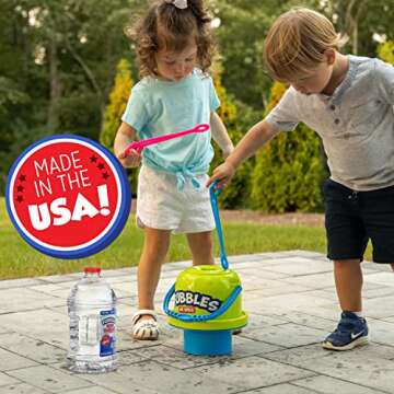 Little Kids Bubbles by Fubbles| Made in The USA |64oz Non Toxic Bubble Solution |Bubble Refill for B...