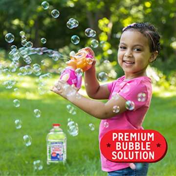 Little Kids Bubbles by Fubbles| Made in The USA |64oz Non Toxic Bubble Solution |Bubble Refill for Bubble Machines and Toys, Clear,12381