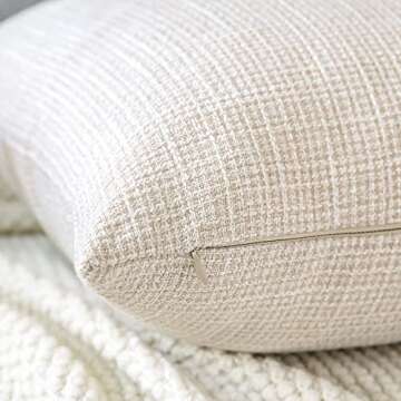 OTOSTAR Linen Throw Pillow Covers Set of 2 Decorative