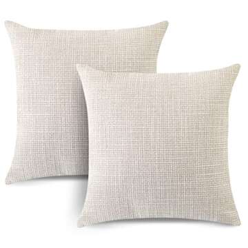 OTOSTAR Linen Throw Pillow Covers Set of 2 Decorative