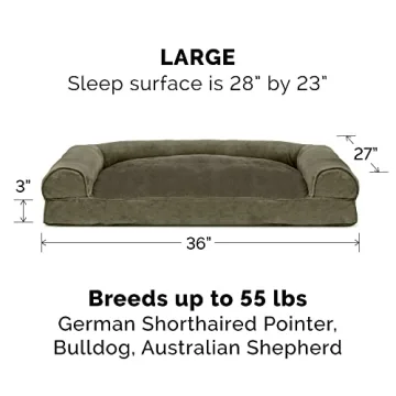 Furhaven Pillow Dog Bed for Large Dogs - Dark Sage