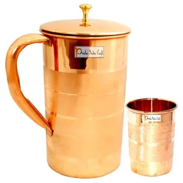 Copper Pitcher and Tumblers Set for Drinks