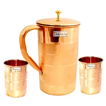 Copper Pitcher and Tumblers Set for Drinks