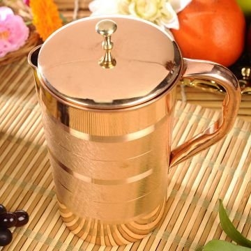 Copper Pitcher and Tumblers Set for Drinks