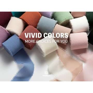 Vitalizart Handmade Chiffon Silk Ribbon for Crafts and Weddings