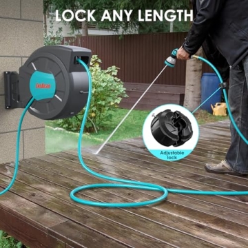 ENEACRO Retractable Garden Hose Reel 120ft with Nozzle
