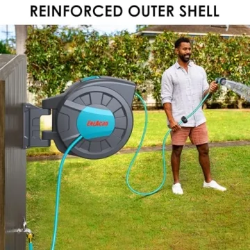 ENEACRO Retractable Garden Hose Reel 120ft with Nozzle