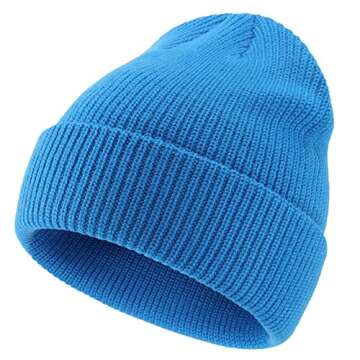 Connectyle Classic Men's Warm Winter Hats Acrylic Knit Cuff Beanie Cap Daily Beanie Hat (Bright Blue...