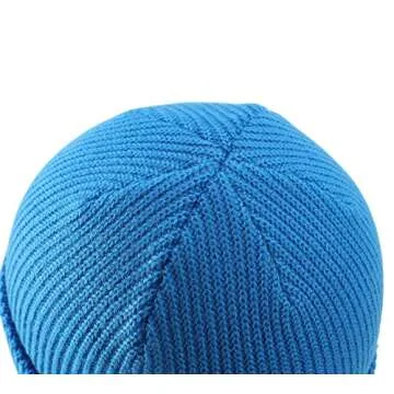 Connectyle Classic Men's Warm Winter Hats Acrylic Knit Cuff Beanie Cap Daily Beanie Hat (Bright Blue)