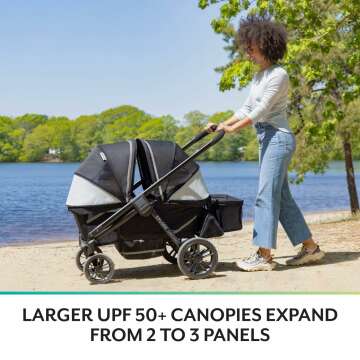 Evenflo Pivot Xplore Dreamz All-Terrain Stroller Wagon with Bassinet Insert (Jetsetter Black)